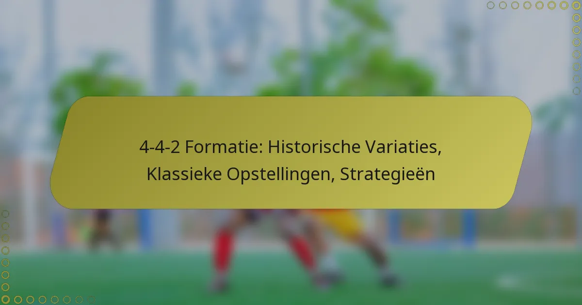 4-4-2 Formatie: Historische Variaties, Klassieke Opstellingen, Strategieën