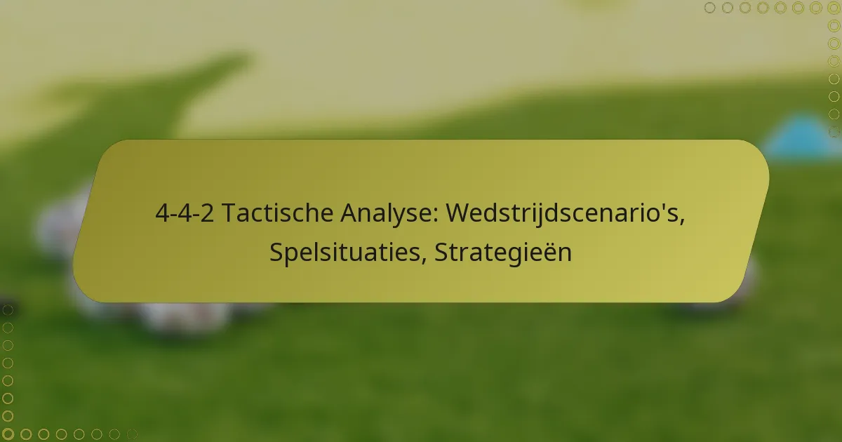 4-4-2 Tactische Analyse: Wedstrijdscenario’s, Spelsituaties, Strategieën