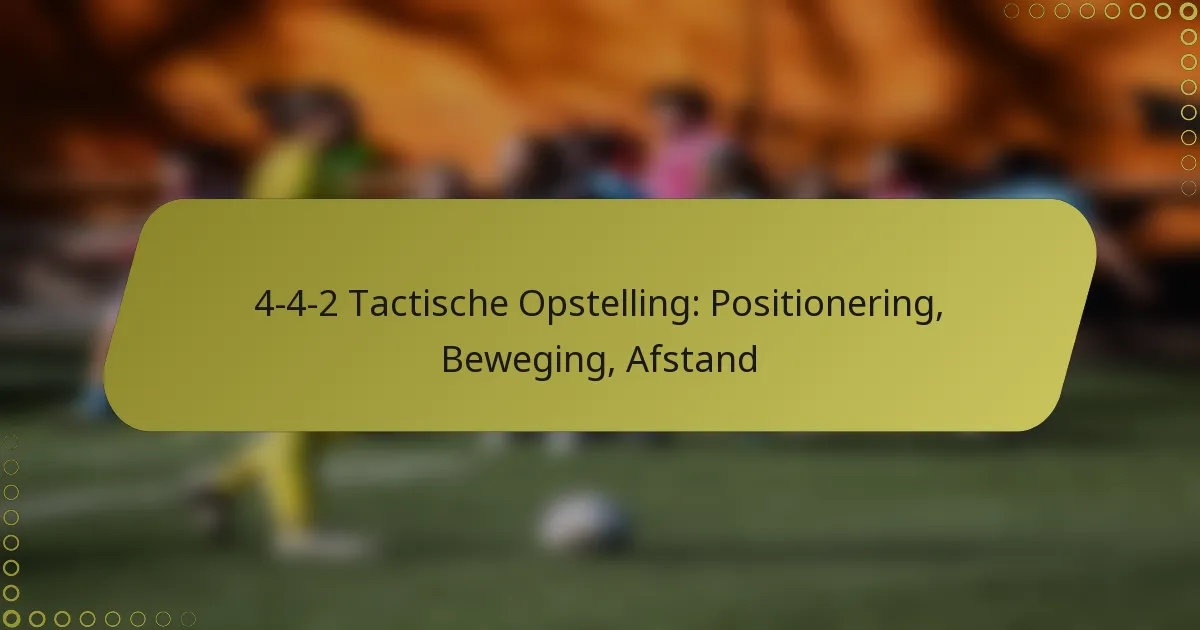 4-4-2 Tactische Opstelling: Positionering, Beweging, Afstand