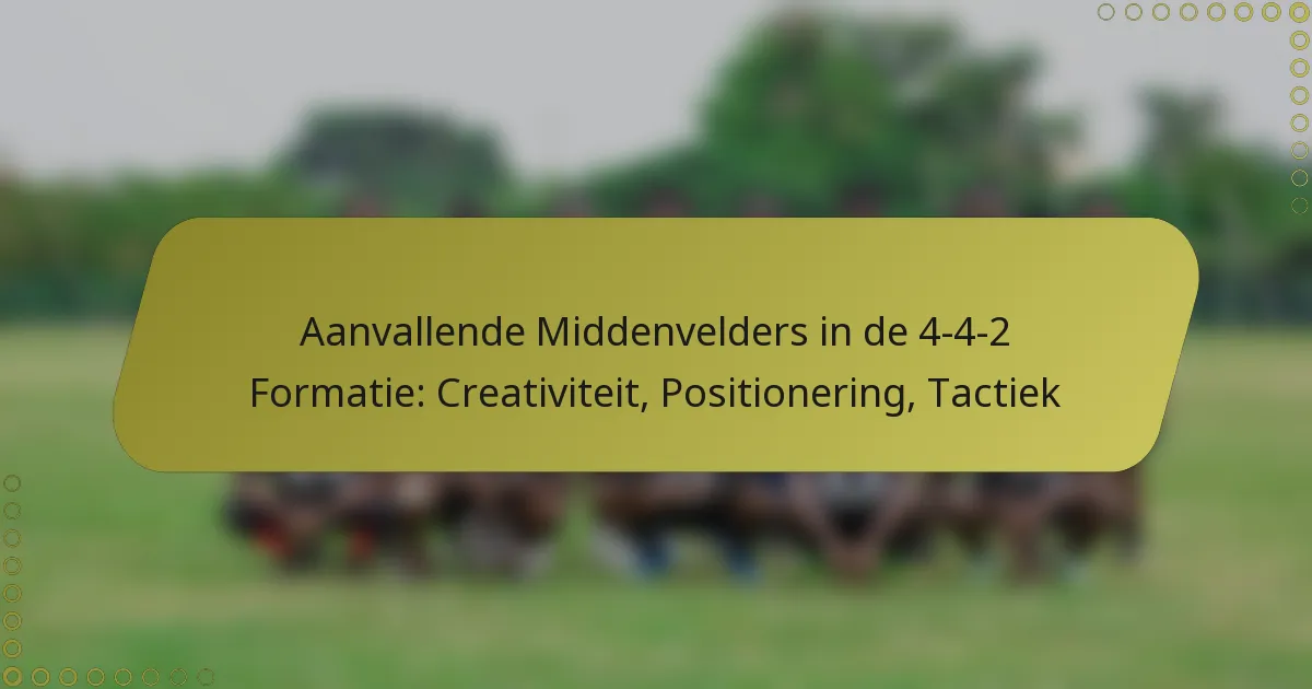 Aanvallende Middenvelders in de 4-4-2 Formatie: Creativiteit, Positionering, Tactiek